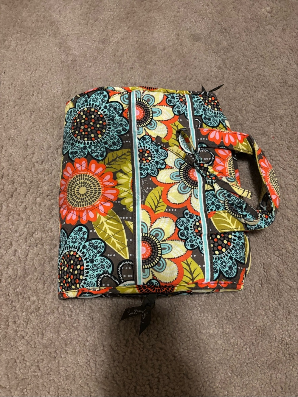 Vera Bradley Quilted Floral Organizer Wristlet - Turquoise, Orange, Olive